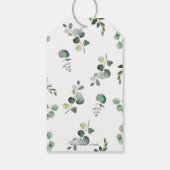 Greenery Woodland Animals Baby shower Birthday Cadeaulabel (Achterkant)