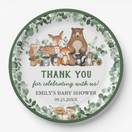 Greenery Woodland Animals Baby shower Birthday Papieren Bordje