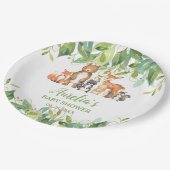 Greenery Woodland Animals Baby shower Birthday Papieren Bordje (Gekanteld)
