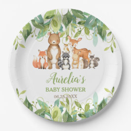 Greenery Woodland Animals Baby shower Birthday Papieren Bordje
