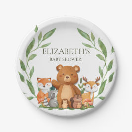 Greenery Woodland Animals Baby shower Birthday Papieren Bordje