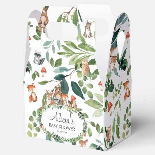 Greenery Woodland Animals Baby shower Dank u Bedankdoosjes (Geopend)
