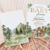 Greenery Woodland Animals Baby shower Kaart