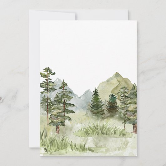 Greenery Woodland Animals Baby shower Kaart (Achterkant)