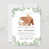 Greenery & Woodland Animals Baby shower per post Magnetische Uitnodiging (Voorkant)