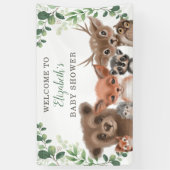 Greenery Woodland Animals Baby shower Welkom Spandoek (Verticaal)