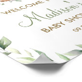 Greenery Woodland Animals Baby shower Welkomstbord Poster (Hoek)