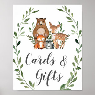 Greenery Woodland Animals Kaarten en Gifts Sign Poster