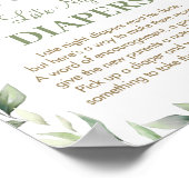 Greenery Woodland Animals Late Night Diapers Sign Poster (Hoek)