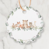 Greenery Woodland Animals Twins Baby shower Favor Bedankjes Labels (Achterkant)
