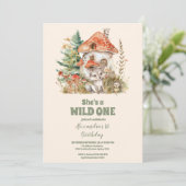 Greenery Woodland Animals Willy ONE 1st Birthday Kaart (Staand voorkant)