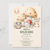 Greenery Woodland Animals Willy ONE 1st Birthday Kaart (Voorkant)