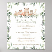 Greenery Woodland Animals zeggen niet dat Baby gam Poster (Voorkant)