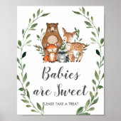 Greenery Woodland Babies zijn snoet Poster (Voorkant)