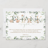 Greenery Woodland Baby shower Birthday   Bedankkaart (Voorkant)