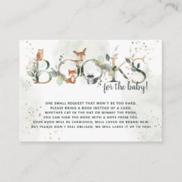 Greenery Woodland Baby shower Boeken voor de Baby Informatiekaartje