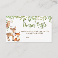 Greenery Woodland Baby shower Diaper Raffle