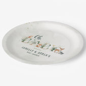 Greenery Woodland Baby shower Papieren Bordje (Gekanteld)