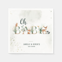 Greenery Woodland Baby shower Servet