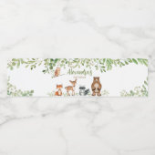 Greenery Woodland Baby shower Waterfles Etiket (Enkel label)