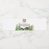 Greenery Woodland Beer 1e verjaardag Waterfles Etiket (Enkel label)