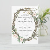 Greenery Woodland Botanical Wreath Kaart (Staand voorkant)