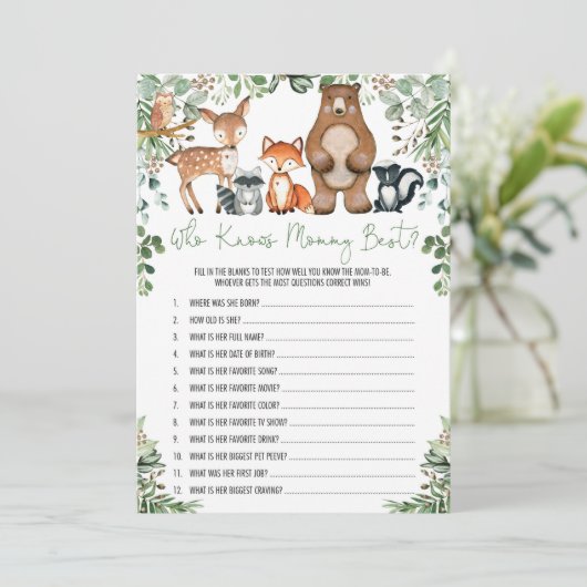 Greenery Woodland die mammie beste gamekaart kent Kaart (Staand voorkant)