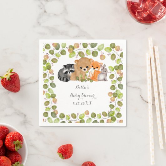 Greenery Woodland Dierlijk Papier Servetten (Insitu)