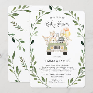 Greenery Woodland Drive by Baby shower Neutral Kaart