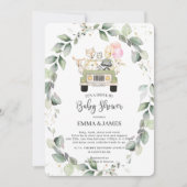 Greenery Woodland Drive Door Baby shower Meisje Kaart (Voorkant)