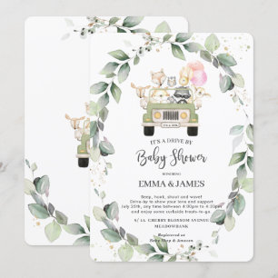 Greenery Woodland Drive Door Baby shower Meisje Kaart