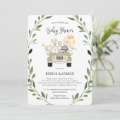 Greenery Woodland Drive van Baby shower Neutral Kaart (Staand voorkant)