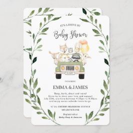 Greenery Woodland Drive van Baby shower Neutral Kaart