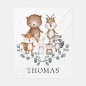 Greenery Woodland Eucalyptus Baby Animals Nursery Fleece Deken (Voorkant)