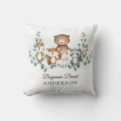 Greenery Woodland Eucalyptus Baby Animals Nursery Kussen (Voorkant)