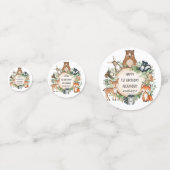 Greenery Woodland Forest Animals Baby 1st Birthday Confetti (Voorkanten)