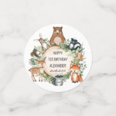 Greenery Woodland Forest Animals Baby 1st Birthday Confetti (Kleine voorkant)