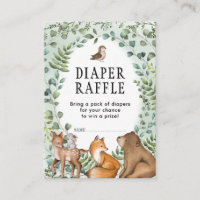 Greenery Woodland Forest Animals Diaper Raffle