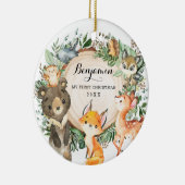 Greenery Woodland Forest Animals First Kerstmis Keramisch Ornament (Rechts)