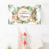 Greenery Woodland Forest Animals Happy Birthday Spandoek (Insitu)