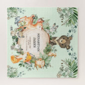 Greenery Woodland Forest Baby Animals Birth Stats Legpuzzel (Horizontaal)