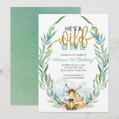 Greenery Woodland Hij is een wilde een eerste verj Kaart (Voorkant / Achterkant)