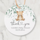 Greenery Woodland Leuk Beer Baby shower Bedankjes Labels (Voorkant)