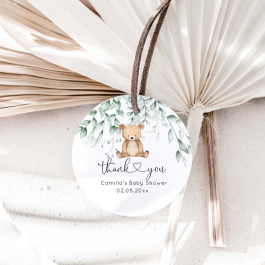 Greenery Woodland Leuk Beer Baby shower Bedankjes Labels