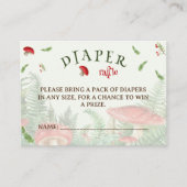 Greenery Woodland Luier Raffle Baby shower Informatiekaartje (Voorkant)