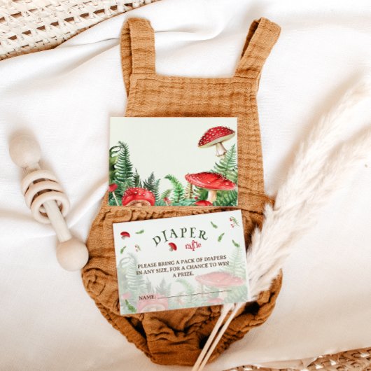 Greenery Woodland Luier Raffle Baby shower Informatiekaartje