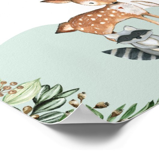 Greenery Woodland Thumbprint Tree Guestbook Sign Poster (Hoek)