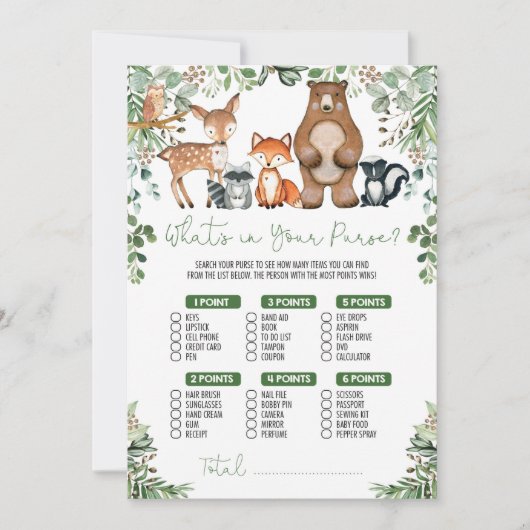 Greenery Woodland Wat zit er in je portemonnee Gam Kaart (Voorkant)