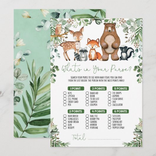 Greenery Woodland Wat zit er in je portemonnee Gam Kaart (Voorkant / Achterkant)