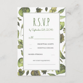 Greenery Woodland Waterverf bruiloft RSVP Kaart